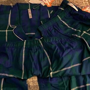 YITTY Blue and Green Plaid Pajama Set